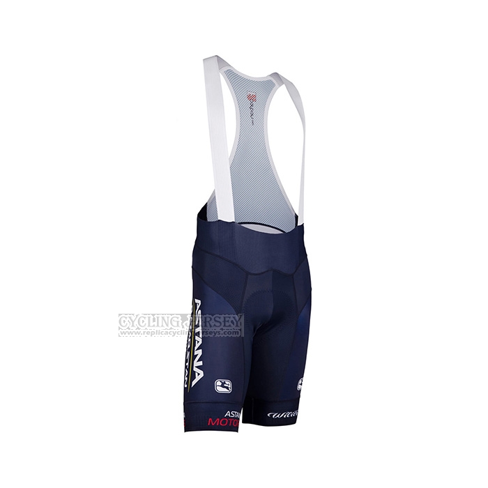 2022 Cycling Jersey Astana Blue Yellow Short Sleeve and Bib Short
